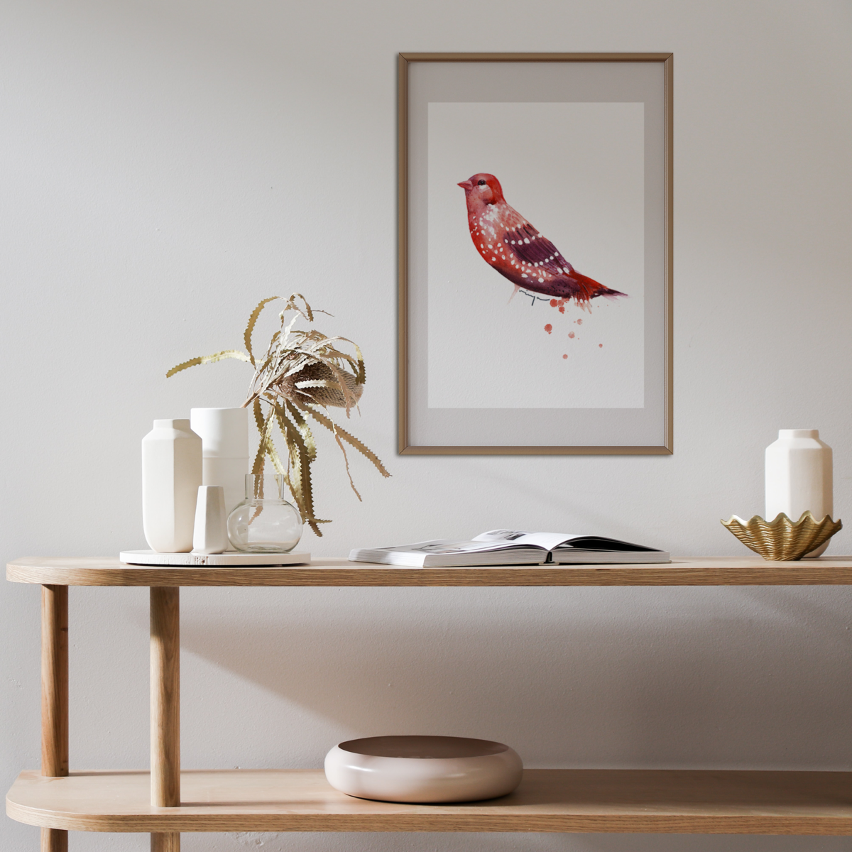 Strawberry finch fine art print