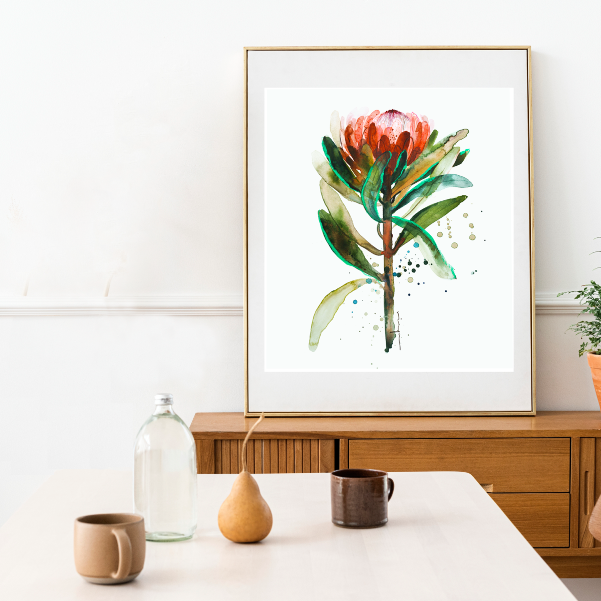 Australian native flower ~ Protea watercolour fine art print