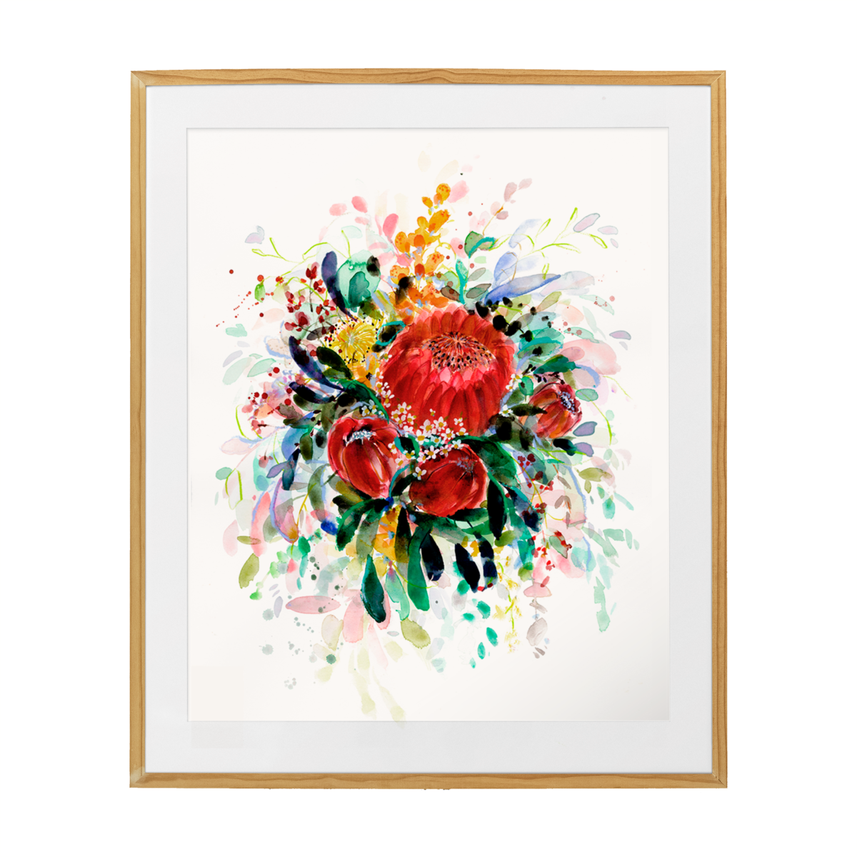 Australian native flowers ~ Protea Bouquet Fine Art Print