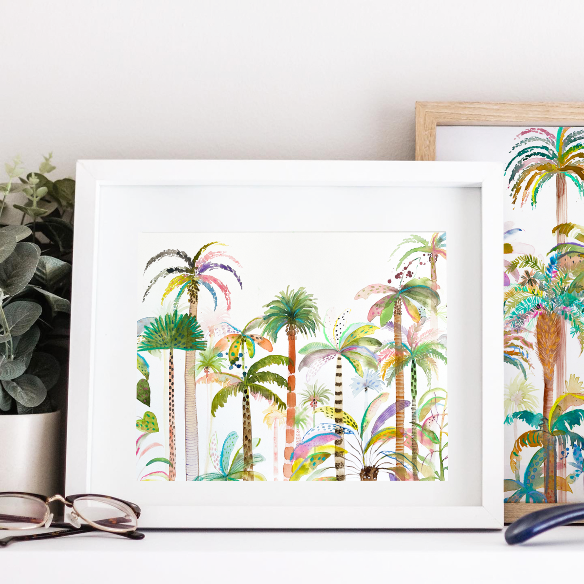 Tropical Delight – Colorful tropical palm trees fine art print