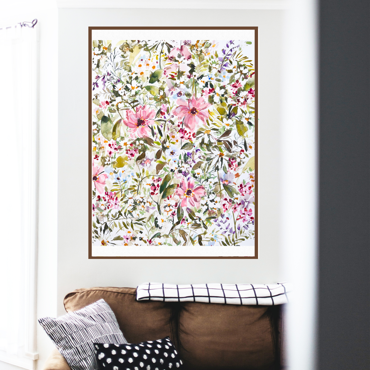 Meadow | Loose watercolor floral arrangement fine art print