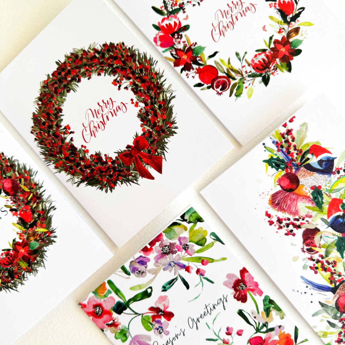 Set of 5 Holiday Greeting Cards