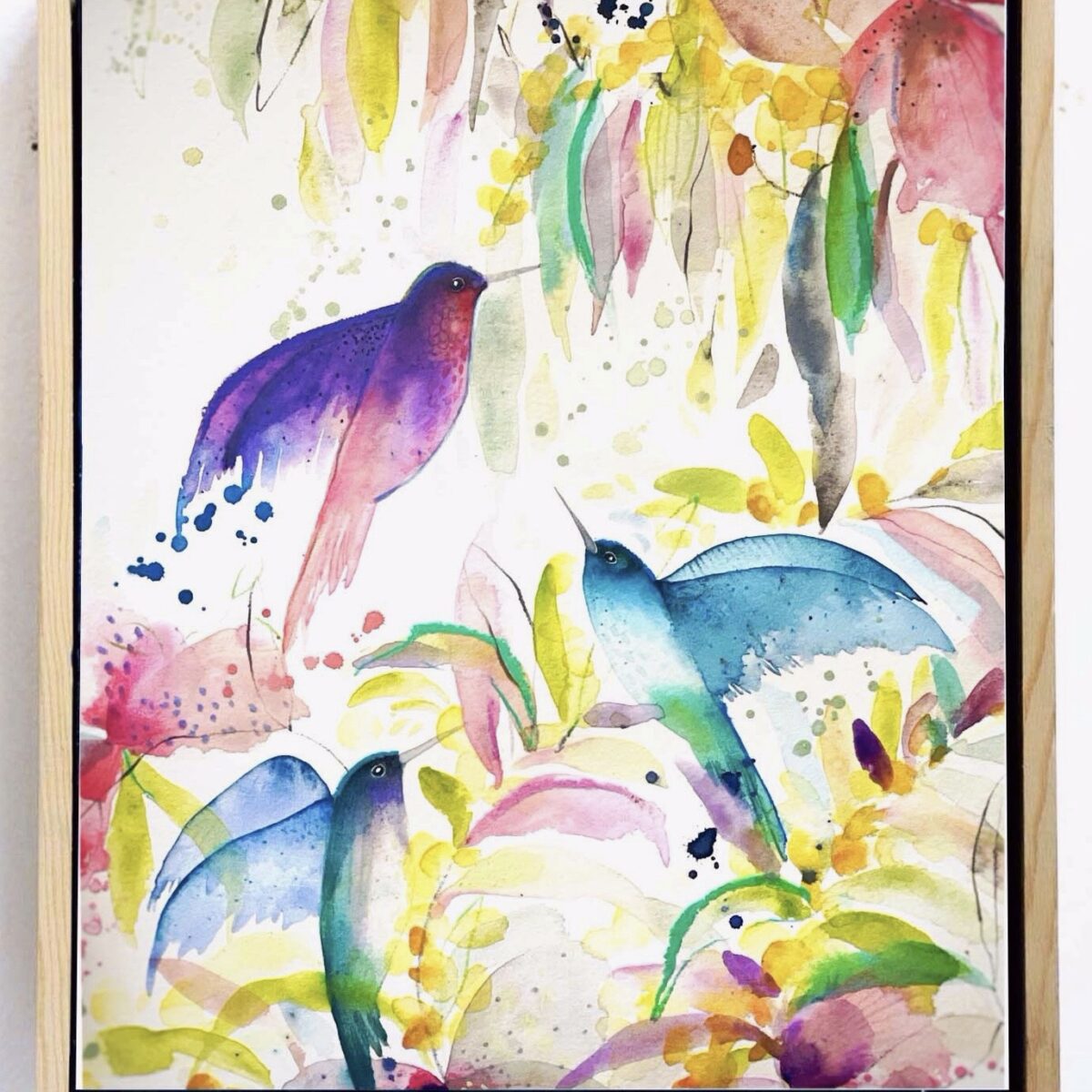 Whispers of Flight: Contemporary Modern watercolour FineArt Print