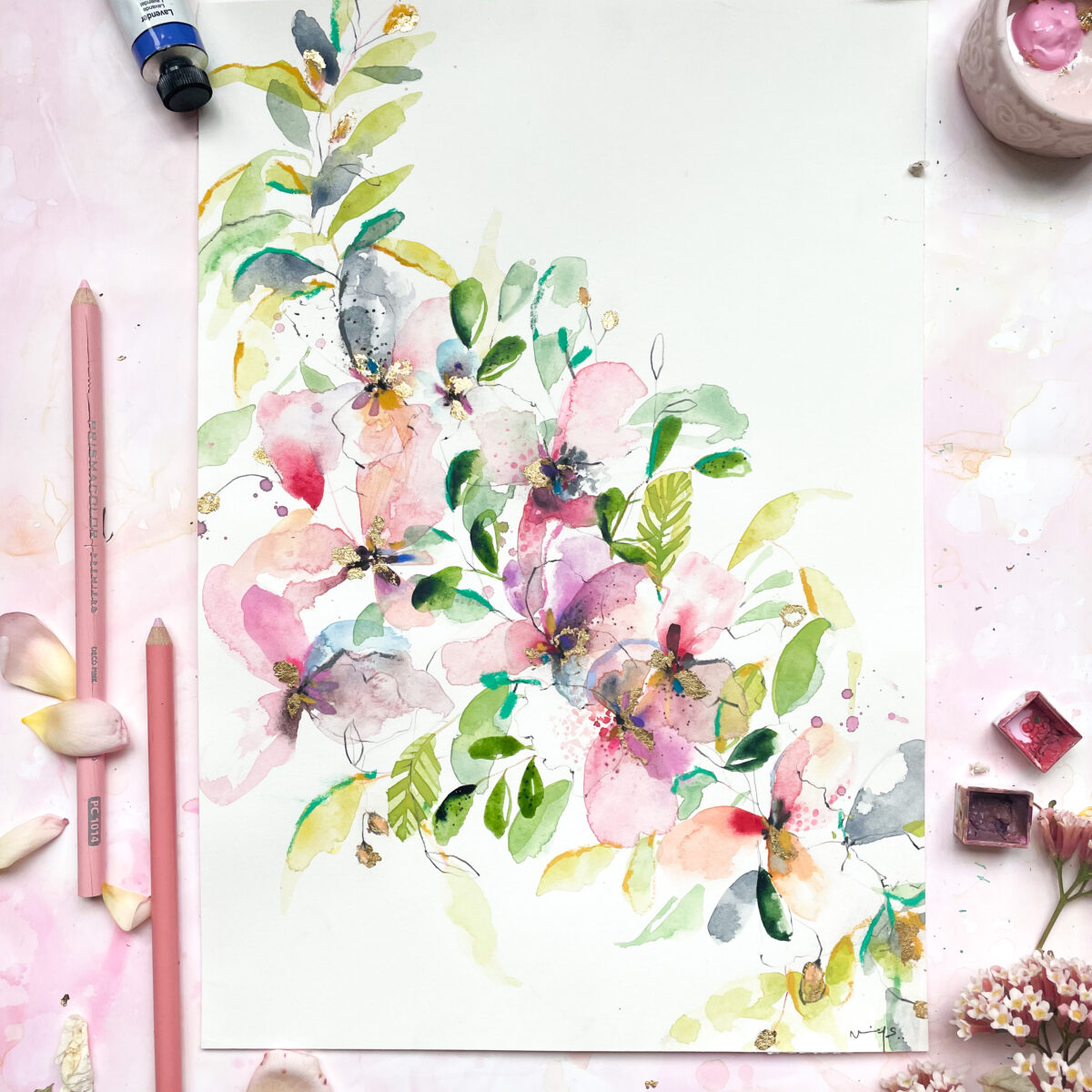 Whispers of Bloom – Original watercolour painting